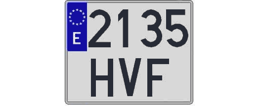 2135HVF matricula cuadrada