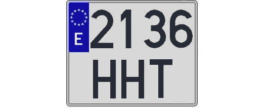 2136HHT matricula cuadrada