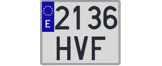 2136HVF matricula cuadrada