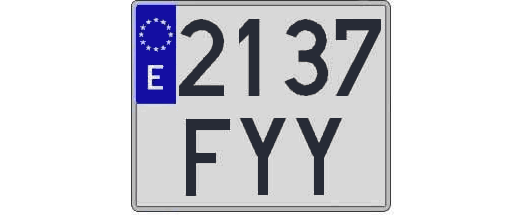 2137FYY matricula cuadrada