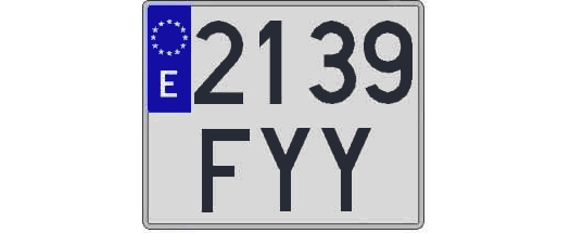 2139FYY matricula cuadrada