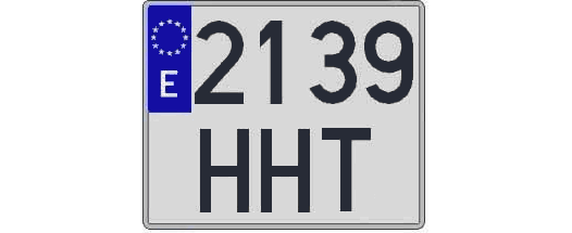 2139HHT matricula cuadrada