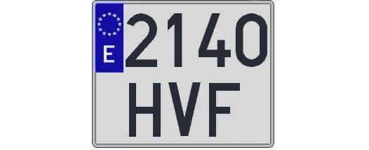 2140HVF matricula cuadrada