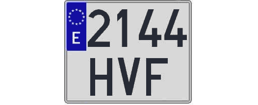 2144HVF matricula cuadrada