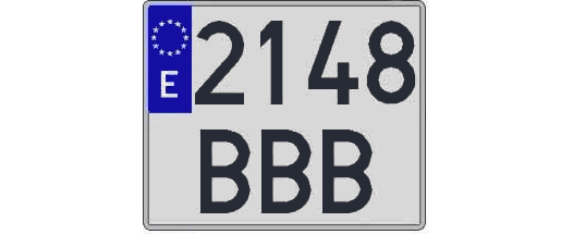 2148BBB matricula cuadrada