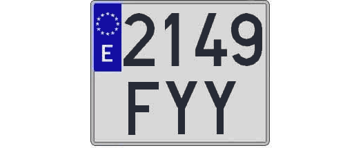 2149FYY matricula cuadrada