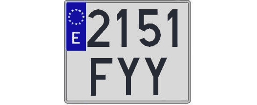 2151FYY matricula cuadrada