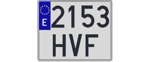 2153HVF matricula cuadrada