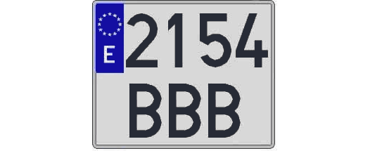 2154BBB matricula cuadrada