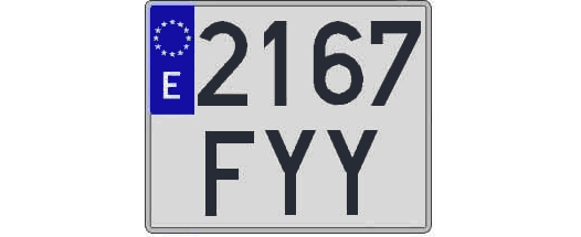 2167FYY matricula cuadrada