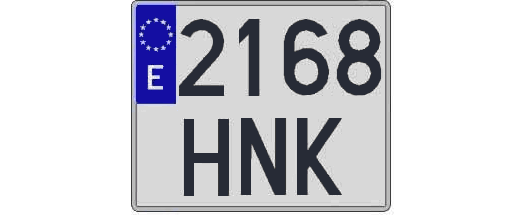 2168HNK matricula cuadrada