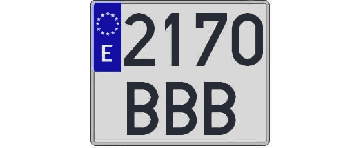 2170BBB matricula cuadrada
