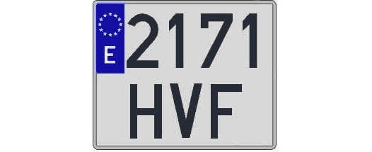2171HVF matricula cuadrada