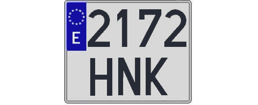 2172HNK matricula cuadrada