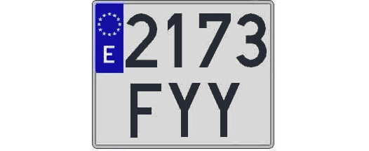 2173FYY matricula cuadrada