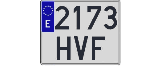 2173HVF matricula cuadrada