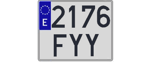 2176FYY matricula cuadrada