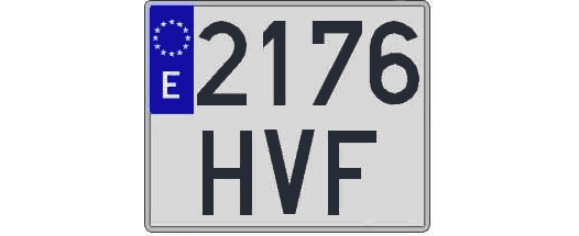 2176HVF matricula cuadrada