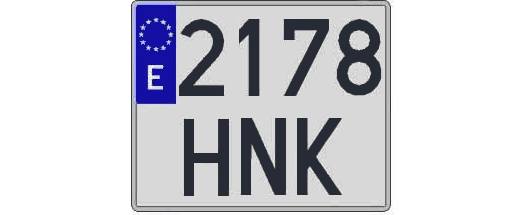 2178HNK matricula cuadrada