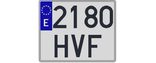 2180HVF matricula cuadrada
