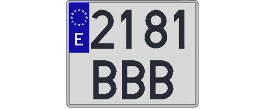 2181BBB matricula cuadrada