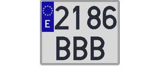 2186BBB matricula cuadrada