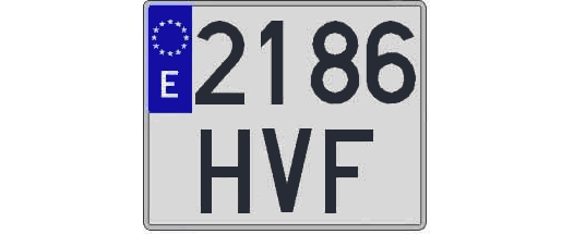 2186HVF matricula cuadrada