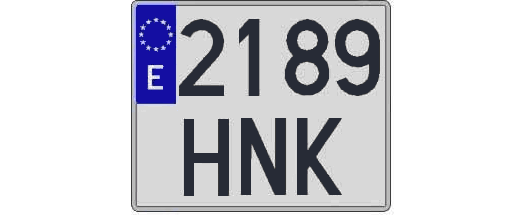 2189HNK matricula cuadrada