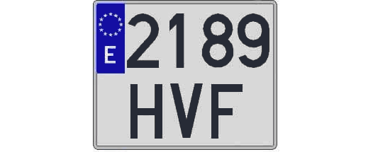 2189HVF matricula cuadrada