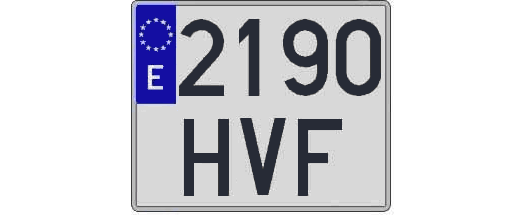 2190HVF matricula cuadrada