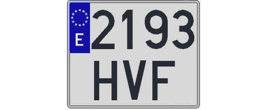 2193HVF matricula cuadrada
