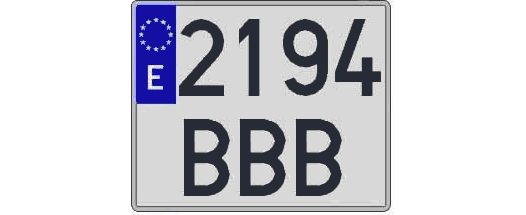 2194BBB matricula cuadrada