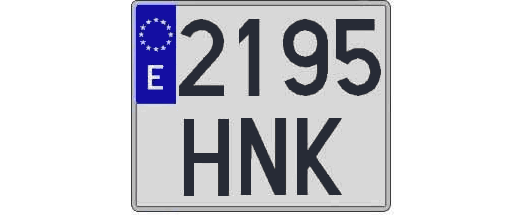 2195HNK matricula cuadrada