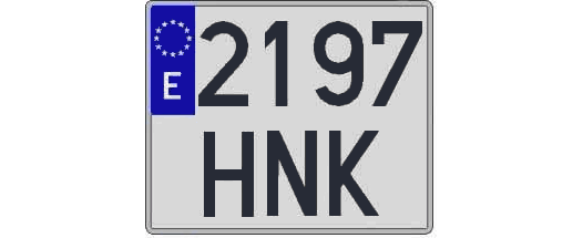 2197HNK matricula cuadrada