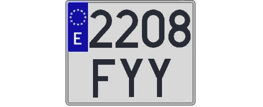 2208FYY matricula cuadrada