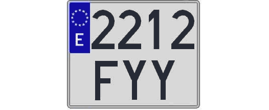 2212FYY matricula cuadrada