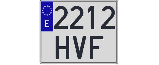 2212HVF matricula cuadrada