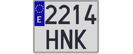 2214HNK matricula cuadrada