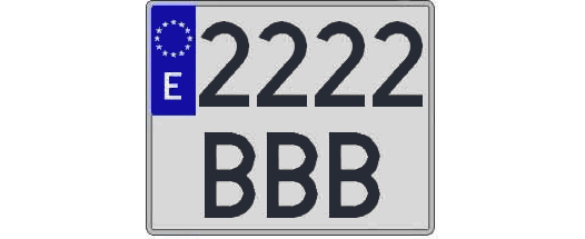 2222BBB matricula cuadrada