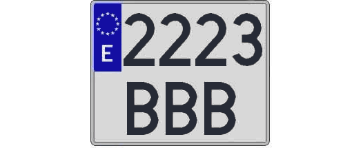 2223BBB matricula cuadrada