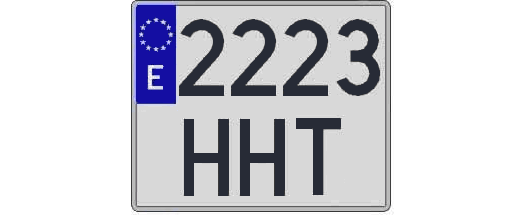 2223HHT matricula cuadrada
