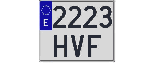 2223HVF matricula cuadrada