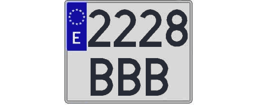 2228BBB matricula cuadrada