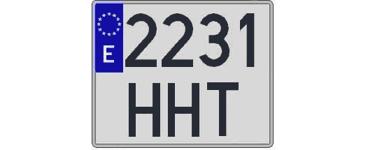 2231HHT matricula cuadrada