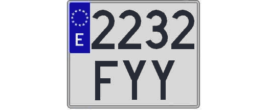 2232FYY matricula cuadrada