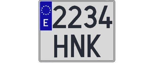 2234HNK matricula cuadrada