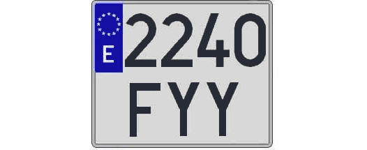 2240FYY matricula cuadrada