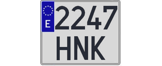 2247HNK matricula cuadrada