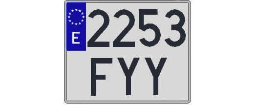 2253FYY matricula cuadrada