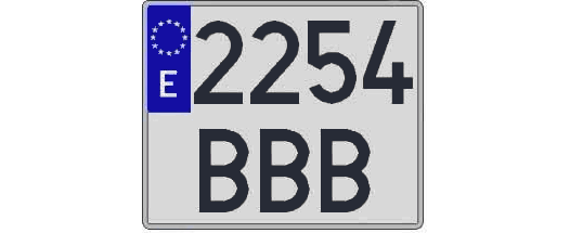 2254BBB matricula cuadrada